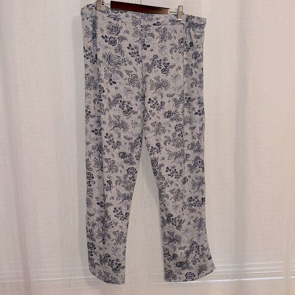 Lucky Brand L Gray Blue Floral Comfortable Tee Tank Short & Pant 4 pc PJ Set - Picture 11 of 17